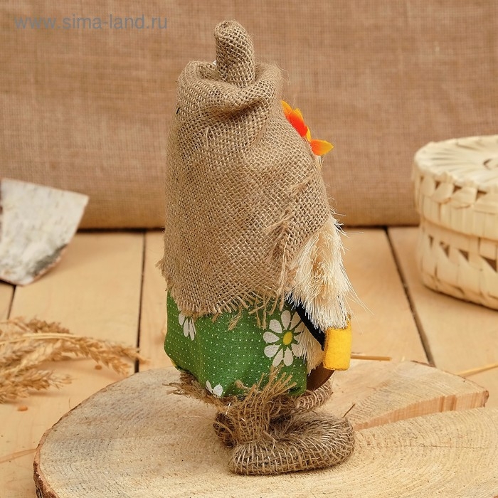 Оберег-домовой Оберег-домовой "Василёк в льняном колпаке, с сердцем", 23х14х9 см, микс