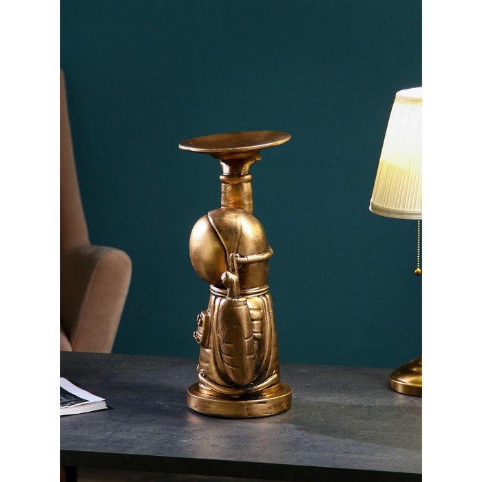 Подставка для мелочей «Космонавт», полистоун, 47 см, цвет золото Подставка для мелочей «Космонавт», полистоун, 47 см, цвет золото