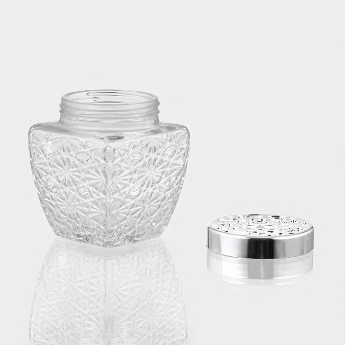 Банка стеклянная для хранения сыпучих продуктов &laquo;Узор&raquo;, 200 мл, 6,5&times;8 см, с пластиковой крышкой