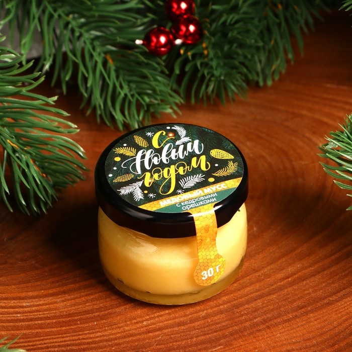 Новый год. Медовый мусс  Новый год. Медовый мусс "С Новым годом", с кедровыми орешками, 30 г