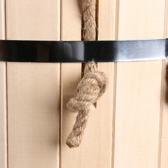 Запарник-ведро из липы, 13 л, пластиковая вставка, нержавеющий обод,  Запарник-ведро из липы, 13 л, пластиковая вставка, нержавеющий обод, "Берёзовые бруньки"