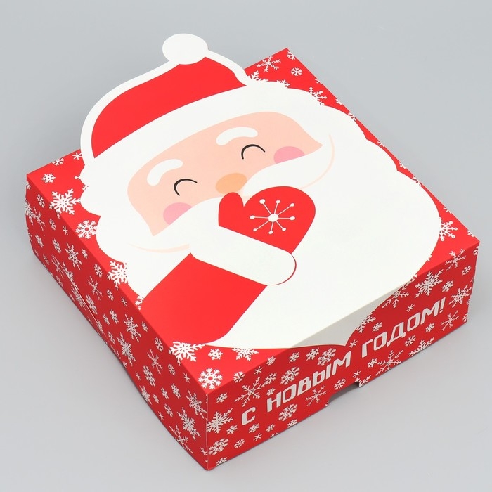 Коробка подарочная новогодняя складная «Дедушка Мороз», 25 х 25 х 10 см, Новый год Коробка подарочная новогодняя складная «Дедушка Мороз», 25 х 25 х 10 см, Новый год