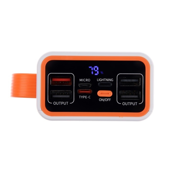 Внешний аккумулятор YM-653, 30000 мАч, 66 W, 4USB, 3Type-C, фонарь, быстрая зарядка, белый Внешний аккумулятор YM-653, 30000 мАч, 66 W, 4USB, 3Type-C, фонарь, быстрая зарядка, белый