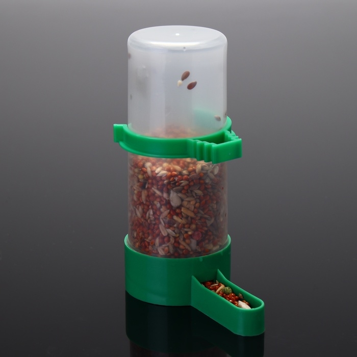 Поилка/кормушка для птиц 4 х 12 см, 140 мл, зелёная Поилка/кормушка для птиц 4 х 12 см, 140 мл, зелёная