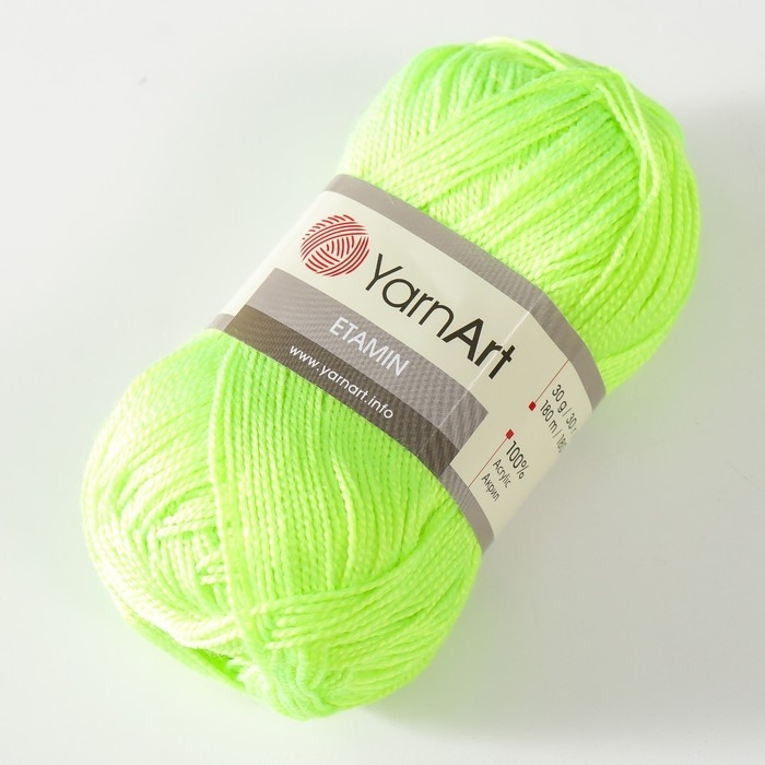 Пряжа Пряжа "Etamin" 100% акрил 180м/30гр (459 яр. лайм)