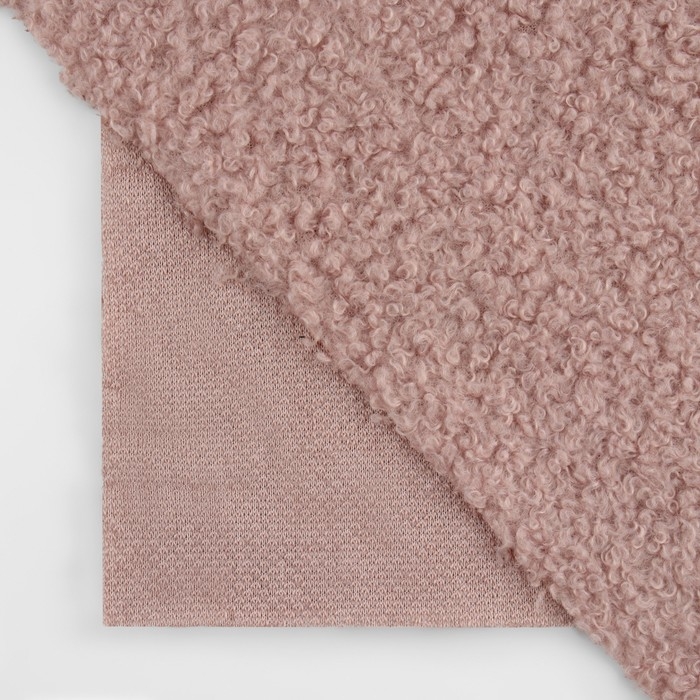 Лоскут мех &laquo;Барашек&raquo;, 50 &times; 50 см, 500 г/м, цвет пыльная роза №11