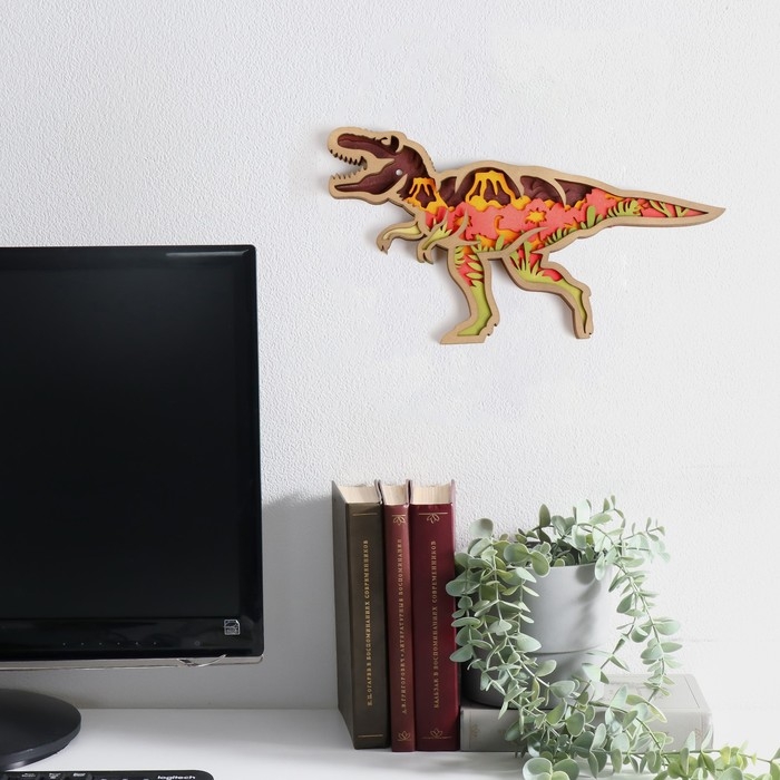 Панно интерьерное дерево  Панно интерьерное дерево "Тирекс. До нашей эры" 25,6х14,2 см