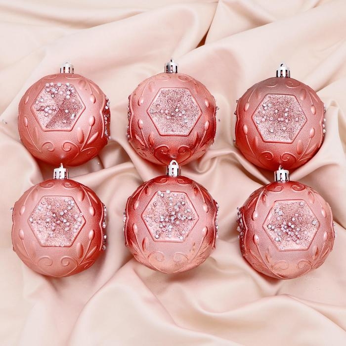 Набор шаров пластик d-8 см, 6 шт Набор шаров пластик d-8 см, 6 шт "Чарлиз"