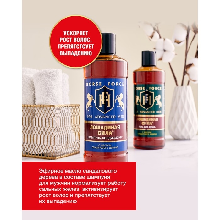 Подарочный набор для мужчин Лошадиная сила: шампунь, 500 мл + гель для душа, 500 мл Подарочный набор для мужчин Лошадиная сила: шампунь, 500 мл + гель для душа, 500 мл
