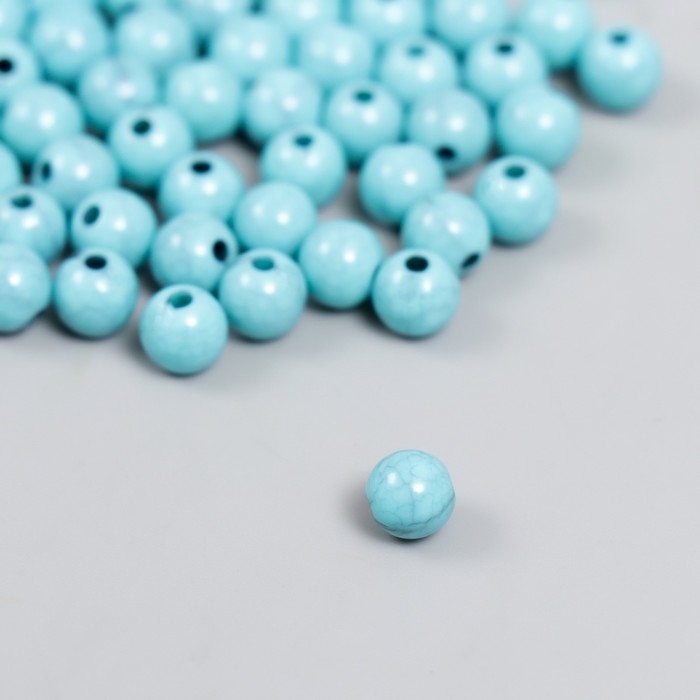 Бусины для творчества пластик Бусины для творчества пластик "Имитация бирюзы" d=0,6 см набор 20 гр