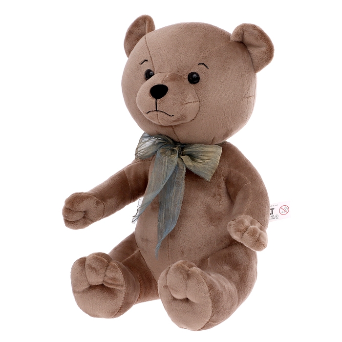Мягкая игрушка «Медведь Эдди с бантом», цвет бежево-серый, 30 см