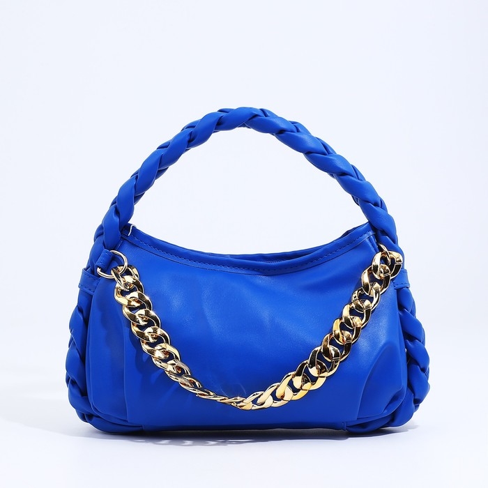 Сумка-багет на молнии, цвет синий Сумка-багет на молнии, цвет синий