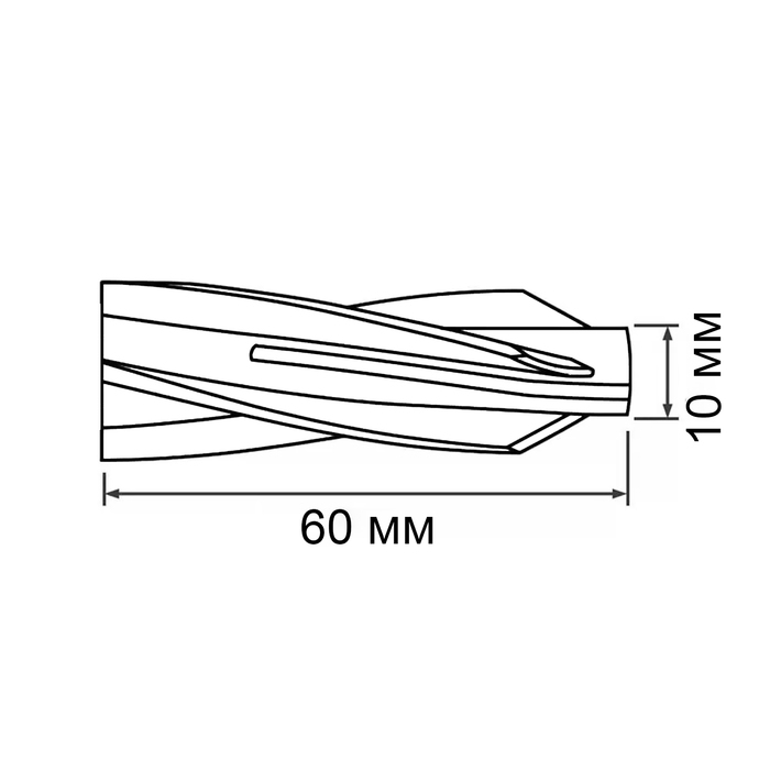 Дюбель ТУНДРА, для газобетона, нейлоновый, 10х60 мм, 30 шт