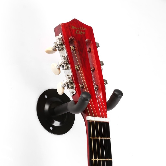 Держатель для гитары Music Life настенный, чёрный Держатель для гитары Music Life настенный, чёрный