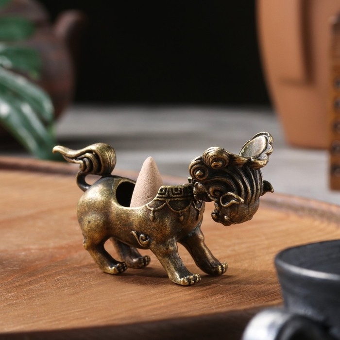 Курильница для благовоний конусов  Курильница для благовоний конусов "Лев", 5,5 х 5 см, бронзовый