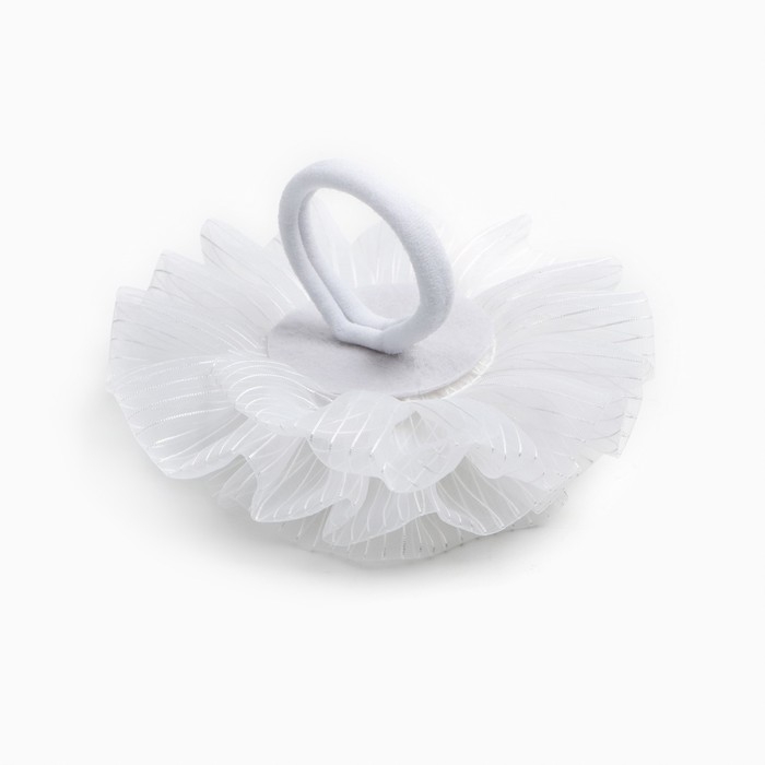 Выпускной. Бант для волос на резинке, белый, 11 см, Минни Маус