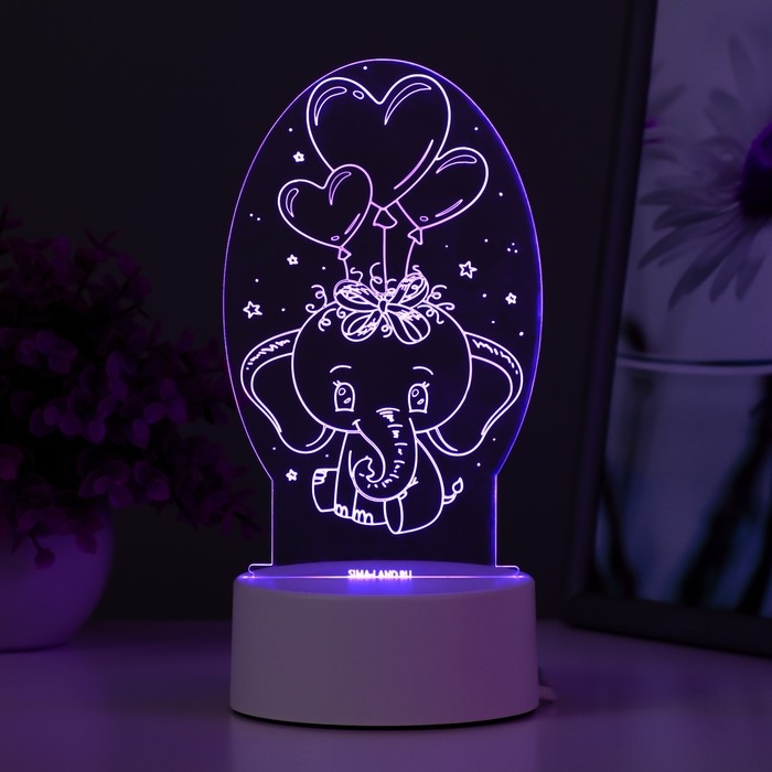 Светильник  Светильник "Слоненок" LED RGB от сети 11х9,5х18 см RISALUX