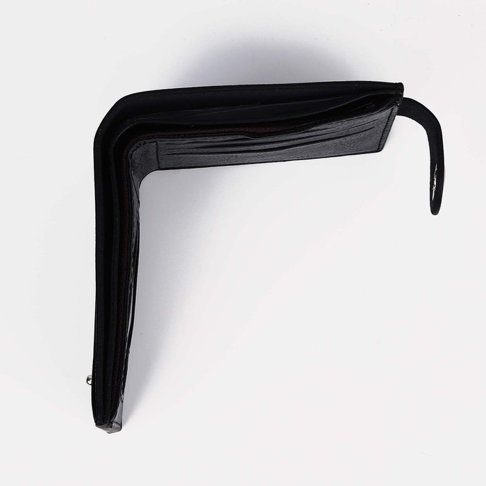 Портмоне мужское на магните, отдел для купюр, для карт, для монет, цвет чёрный Портмоне мужское на магните, отдел для купюр, для карт, для монет, цвет чёрный