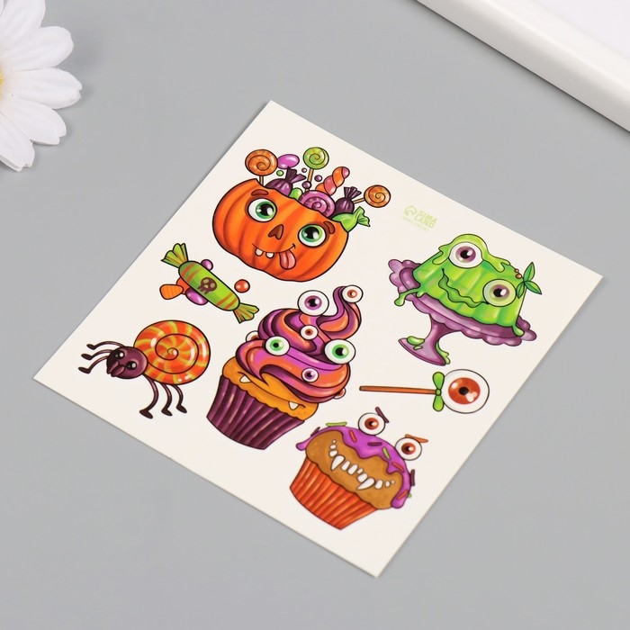 Татуировка на тело цветная Татуировка на тело цветная "Ужасные сладости" 10х10 см