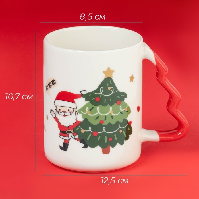 Новогодняя кружка Доляна «Веселый дедушка», 400 мл, 12,5×8,5×10,7см, цвет белый Новогодняя кружка Доляна «Веселый дедушка», 400 мл, 12,5×8,5×10,7см, цвет белый