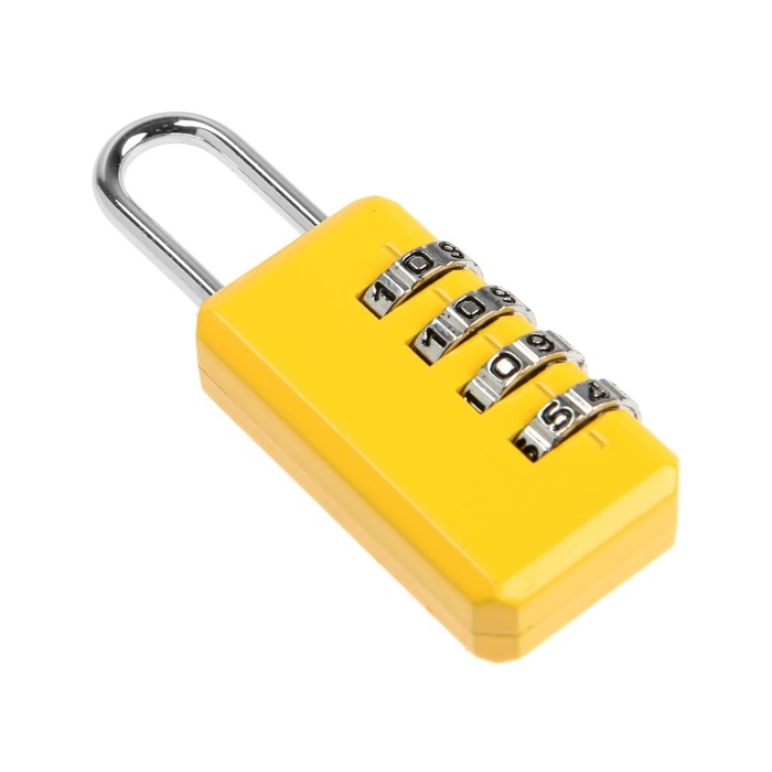 Замок навесной кодовый ТУНДРА ZK008, желтый Замок навесной кодовый ТУНДРА ZK008, желтый