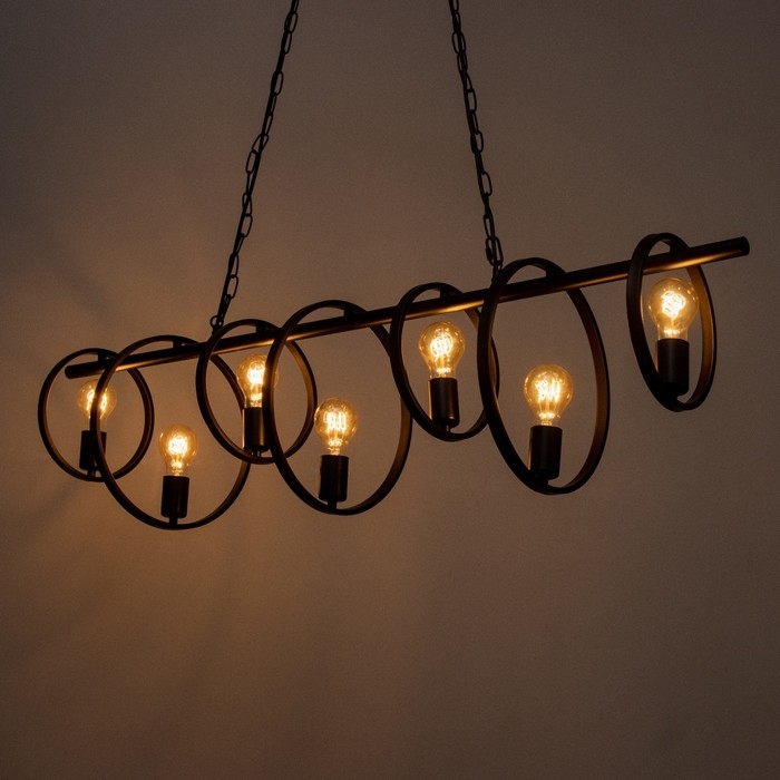 Светильник "Оссен" 7хЕ27 40Вт черный 120х35-100 см