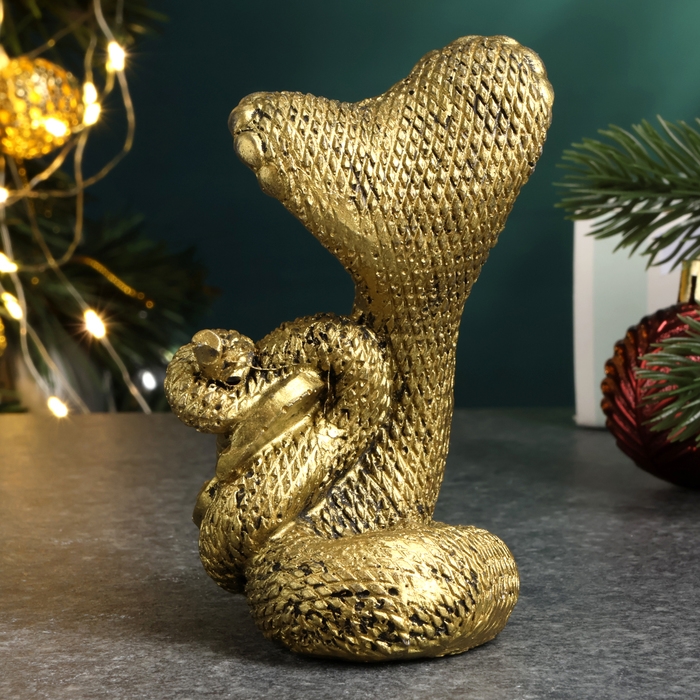 Новый год. Символ 2025. Фигура Новый год. Символ 2025. Фигура "Змея с красками" старое золото, 8см