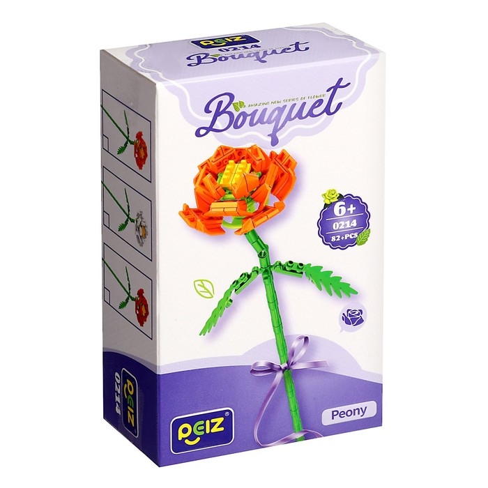 Конструктор Букет «Пион», 82 детали Конструктор Букет «Пион», 82 детали