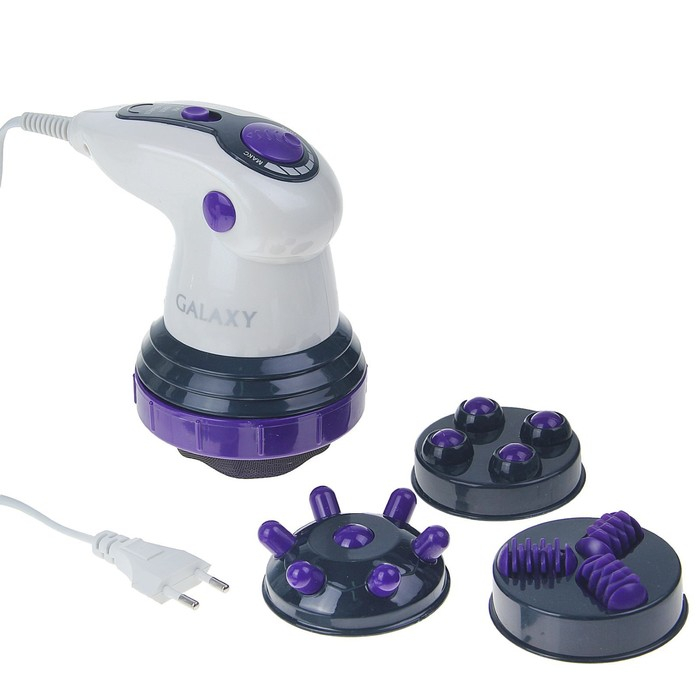 Массажёр для тела Galaxy GL 4942, электрический, 50 Вт, 5 насадок, 3 скорости, 220 В, фиолет. 133600 Массажёр для тела Galaxy GL 4942, электрический, 50 Вт, 5 насадок, 3 скорости, 220 В, фиолет. 133600