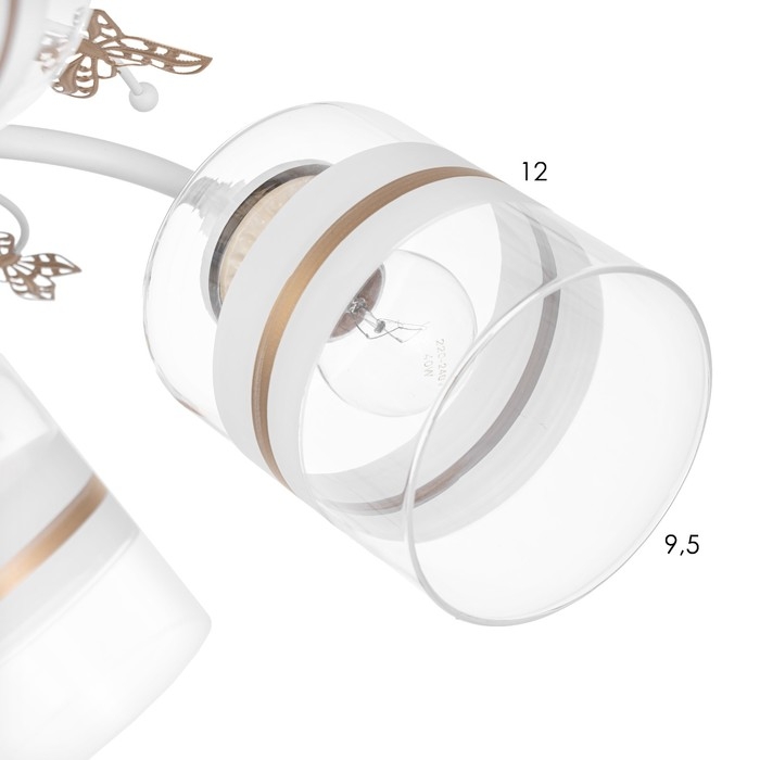 Люстра Люстра "Мия" 5х60Вт Е27 Белый, золото 59х18х24см