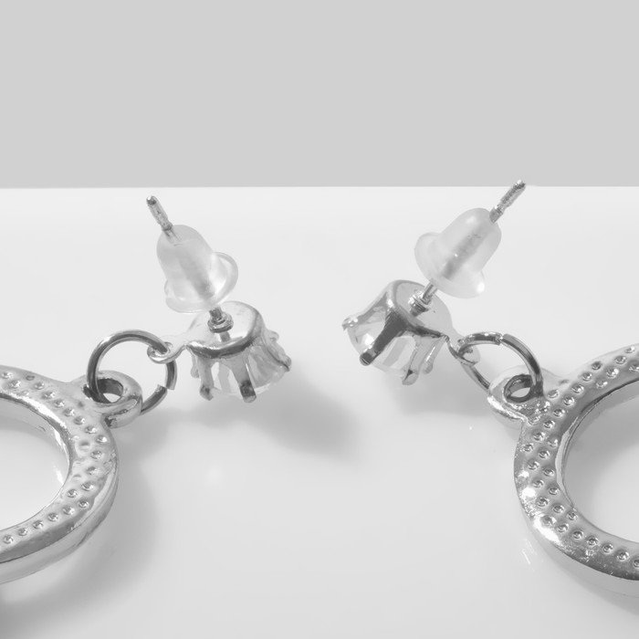 Серьги эмаль «Панды» на кольцах, цвет чёрно-белый в серебре Серьги эмаль «Панды» на кольцах, цвет чёрно-белый в серебре