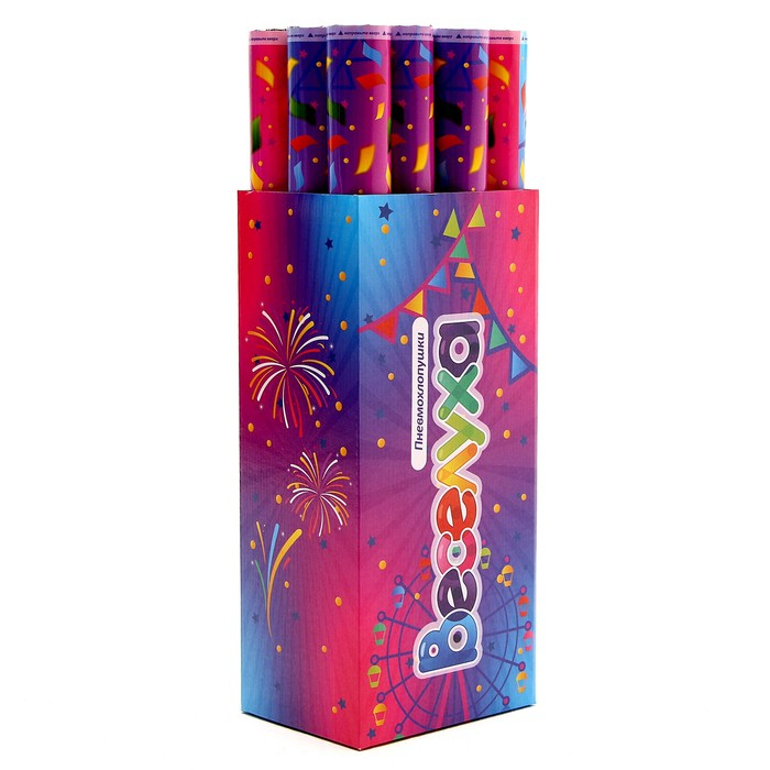 Пневмохлопушка, 58 см, разноцветная Пневмохлопушка, 58 см, разноцветная