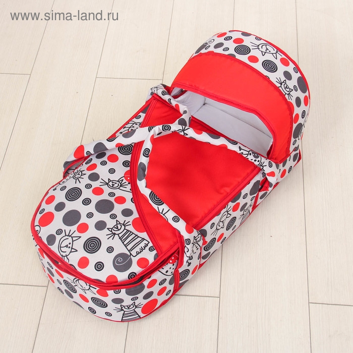 Коляска-трансформер «Гном», пластиковые колёса, оттенки красного, рисунок МИКС Коляска-трансформер «Гном», пластиковые колёса, оттенки красного, рисунок МИКС