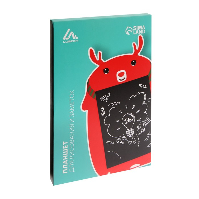 Планшет для рисования и заметок Luazon Планшет для рисования и заметок Luazon "Олененок", 9,", функция блокировки, красный