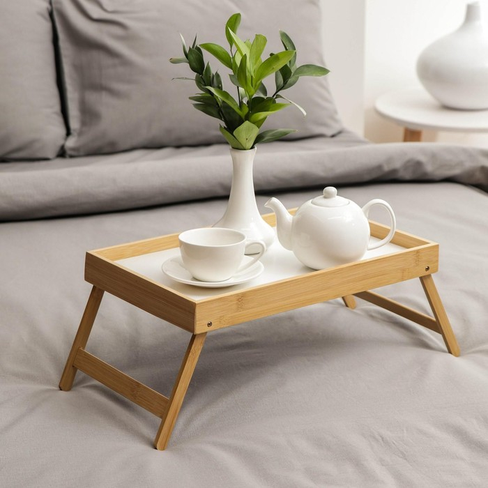 Поднос для завтрака с ножками Доляна, 46,5×25 см, бамбук Поднос для завтрака с ножками Доляна, 46,5×25 см, бамбук