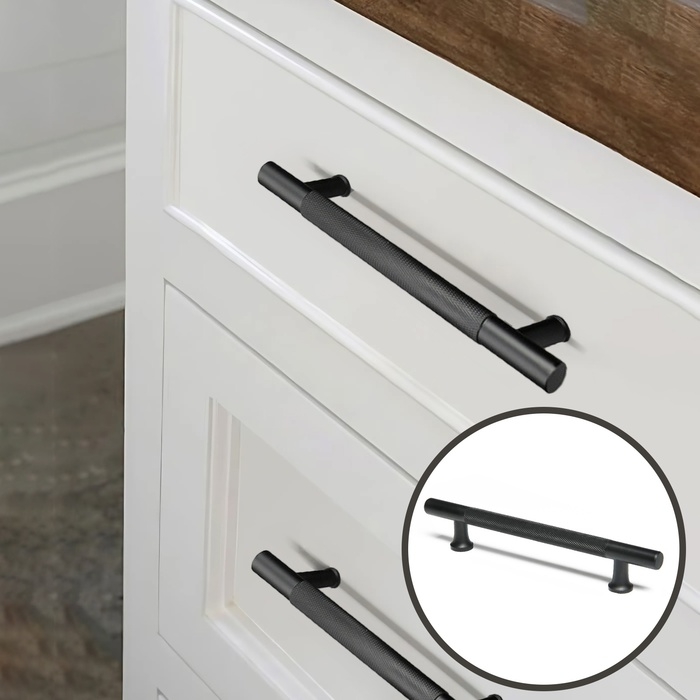 Ручка-рейлинг CAPPIO PIMPLY, d=12 мм, м/о 128 мм, цвет чёрный Ручка-рейлинг CAPPIO PIMPLY, d=12 мм, м/о 128 мм, цвет чёрный