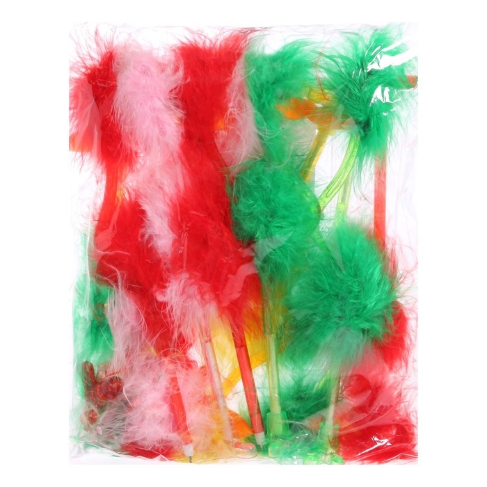 Ручка-прикол Calligrata "Страус-пух", шариковая, МИКС