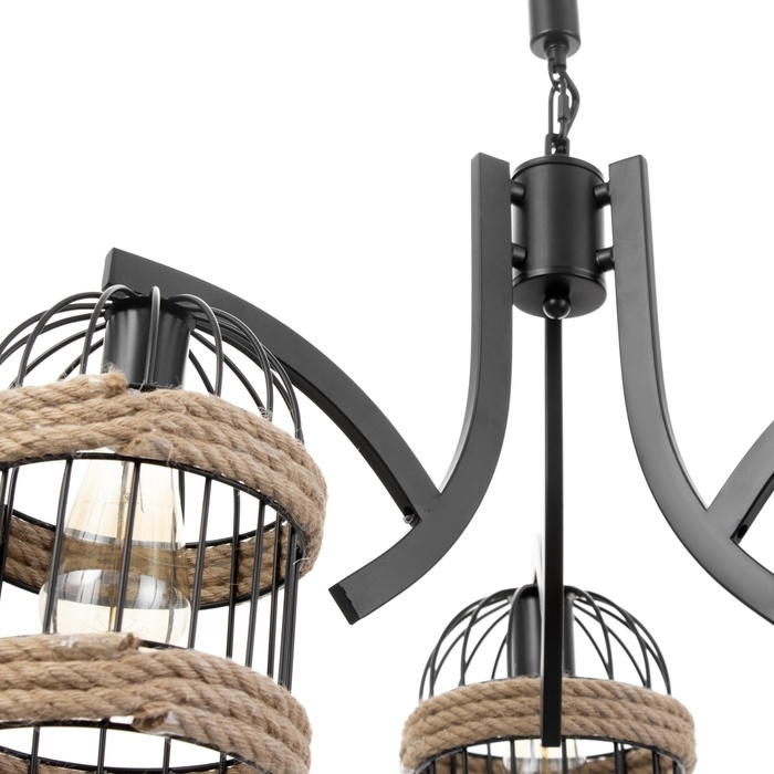 Люстра Люстра "Сенза" 3хЕ27 черный 44х39х20 см