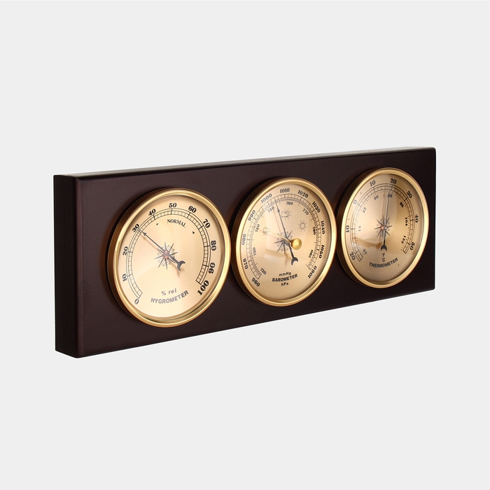 Барометр механический, с метеостанцией, 32 х 11 х 3,5 см Барометр механический, с метеостанцией, 32 х 11 х 3,5 см