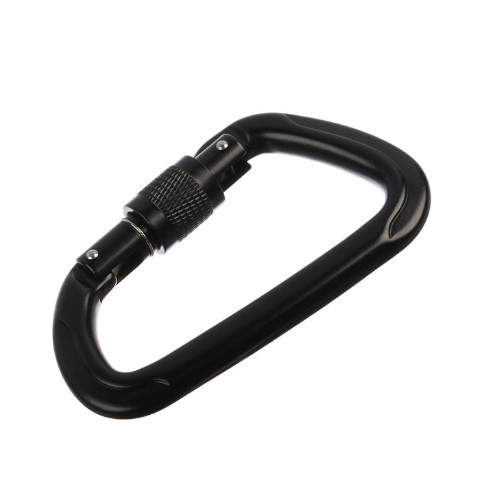 Карабин с муфтой, 11х7 см, 26 КN, чёрный Карабин с муфтой, 11х7 см, 26 КN, чёрный