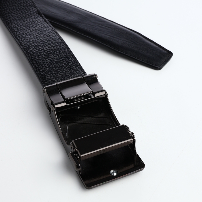 Ремень мужской, ширина 3,6 см, винт, пряжка автомат, цвет чёрный Ремень мужской, ширина 3,6 см, винт, пряжка автомат, цвет чёрный