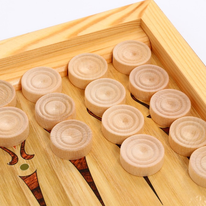 Нарды деревянные большие, настольная игра Нарды деревянные большие, настольная игра "Герб России", 50 х 50 см, с шашками