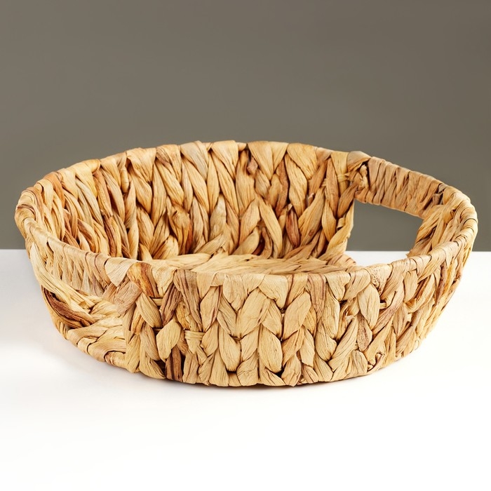 Блюдо декоративное  Блюдо декоративное "Золотистый колос", 28 х 28 х 8 см, водный гиацинт