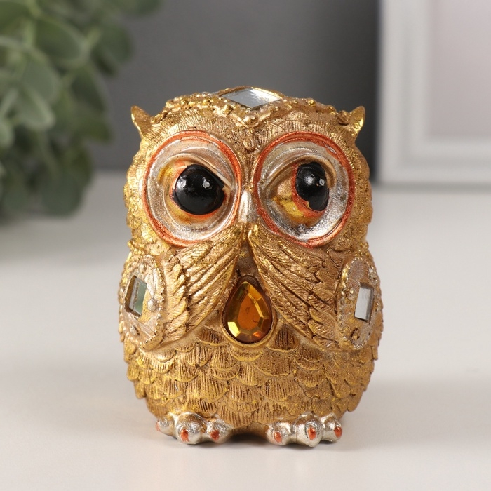 Сувенир полистоун Сувенир полистоун "Совушка - секрет, страза капля" 7,5х6,5х8,5 см