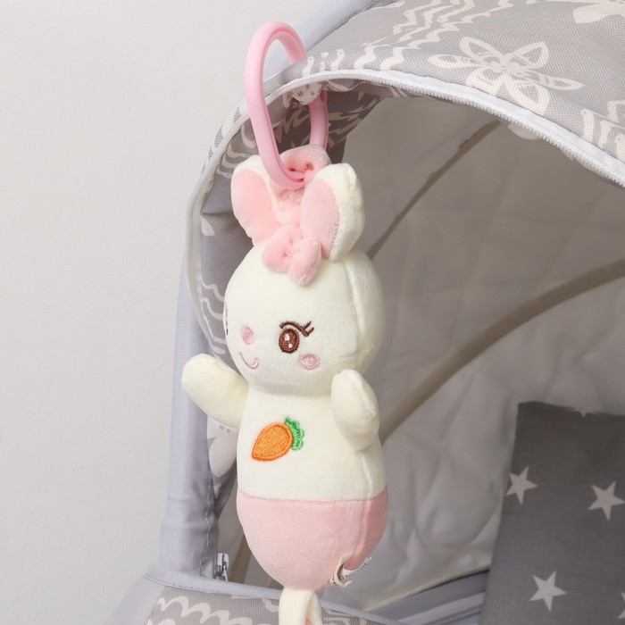 Подвеска с вибрацией «Милая зайка», прорезыватель, на кроватку, коляску, Крошка Я Подвеска с вибрацией «Милая зайка», прорезыватель, на кроватку, коляску, Крошка Я