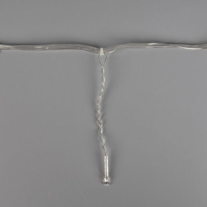 Гирлянда «Бахрома» 1.8 × 0.5 м, IP20, прозрачная нить, 48 LED, свечение тёплое белое, 8 режимов, 220 В