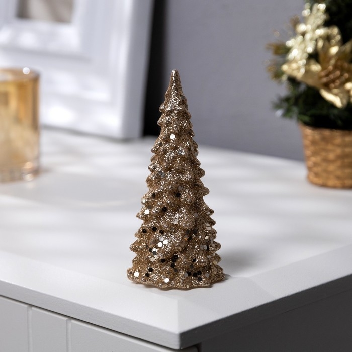 Светодиодная фигура «Ёлка золотистая» 5 × 12 × 5 см, пластик, батарейки LR44 (в комплекте), свечение тёплое белое Светодиодная фигура «Ёлка золотистая» 5 × 12 × 5 см, пластик, батарейки LR44 (в комплекте), свечение тёплое белое