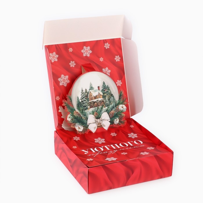 Коробка подарочная новогодняя складная «Роскошные шары», 16.5 × 16,5 × 5 см Коробка подарочная новогодняя складная «Роскошные шары», 16.5 × 16,5 × 5 см