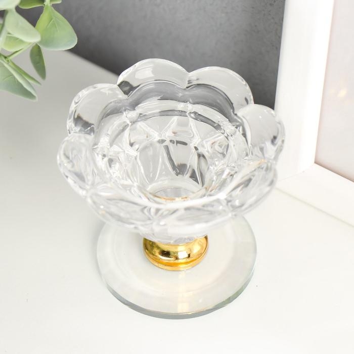 Подсвечник стекло на 1 свечу Подсвечник стекло на 1 свечу "Цветочек" 5,5х6,8х6,8 см