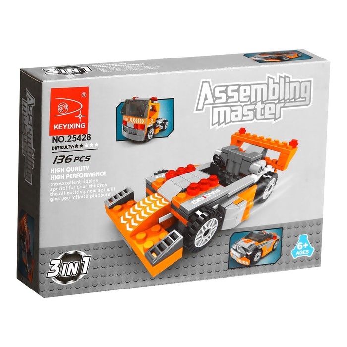 Конструктор «Спорткар», 3 в 1, 135 деталей Конструктор «Спорткар», 3 в 1, 135 деталей